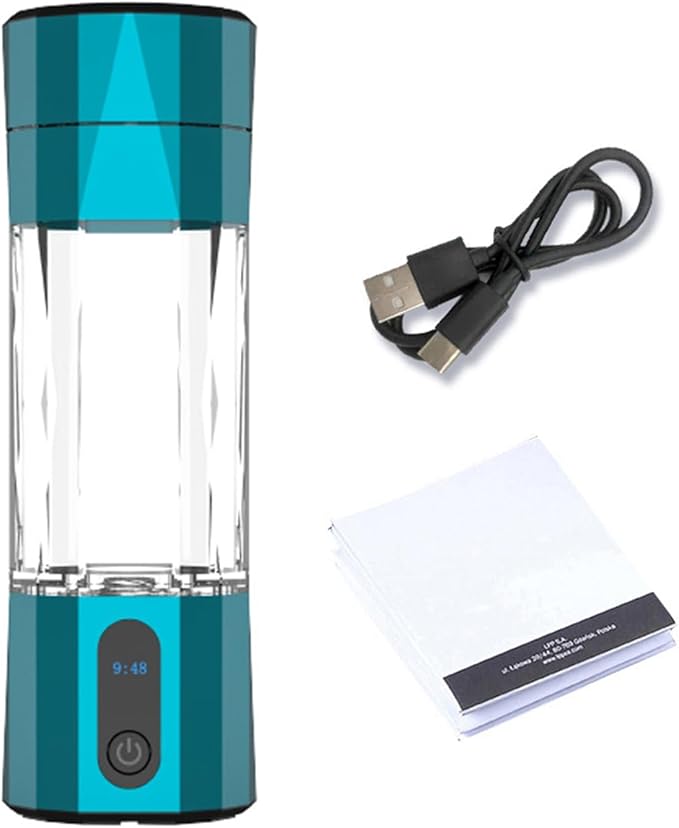 208ml Hydrogen Water Bottle Generator 6000-8000 PPB Portable Hydrogen Water Ionizer Machine with PEM Technology, Hydrogen Rich Water Glass Health Cup Grey