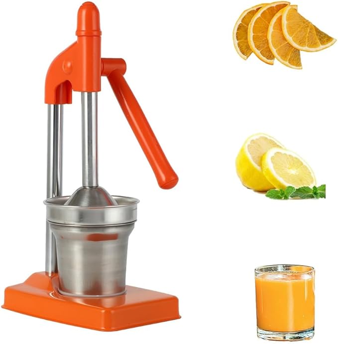 Cast Iron Juicer Hand Press, Cast Iron Juicer, Heavy Duty Hand Press Juice Extractor for Manual Juicers Stainless Steel Lemon Squeezer, Easy to Use, Home and Kitchen
