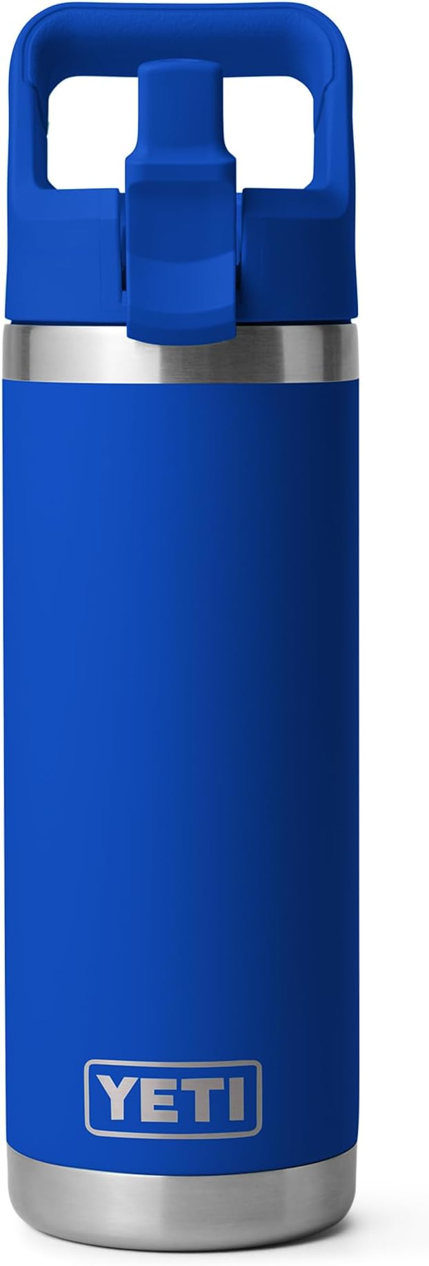 YETI Rambler 18 oz Bottle, Vacuum Insulated, Stainless Steel with Color Matching Straw Cap, Royal Blue