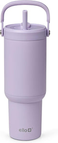 Ello Oasis Go+ 26oz Tumbler with Top Handle and Retracting Straw | Reusable Insulated Stainless Steel Cup, 100% Leakproof Water Bottle, 24 Hours Cold, Cup Holder Friendly For Travel | Orchid