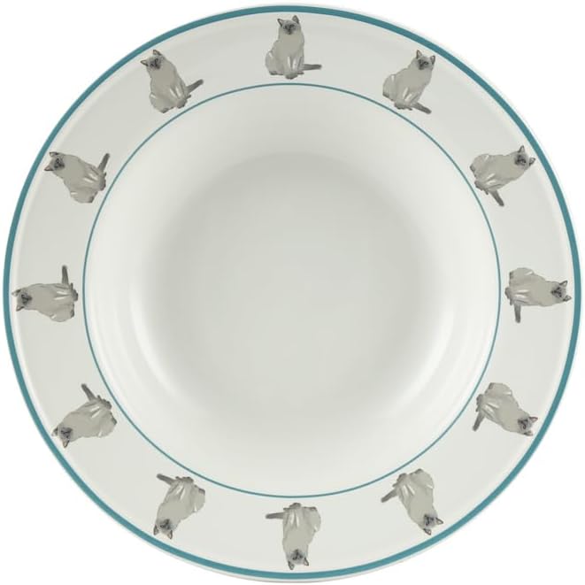 London Pottery Ceramic Dinner Round Plates, 8"Plates, Serving Dishes, Microwave Oven Dishwasher Safe, Kitchen Porcelain Dish, Christmas Housewarming Gift (Cat, Salad Plate，8‘’)