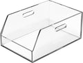 Gelite Stackable Storage Bins Open Front Clear Organizer Bins with Handles Acrylic Storage Container for Pantry Kitchen Cabinet Bathroom Closet Office Organization, 15.4x11.4x6.7''