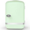 Electactic Mini Fridge for Skincare, 4L/6 Cans Portable Compact Cosmetic Fridge, Retro Desktop Fridge with AC/DC Adapters, Small Cooler and Warmer for Beverage, Makeup, Bedroom, Office, Kids, Green