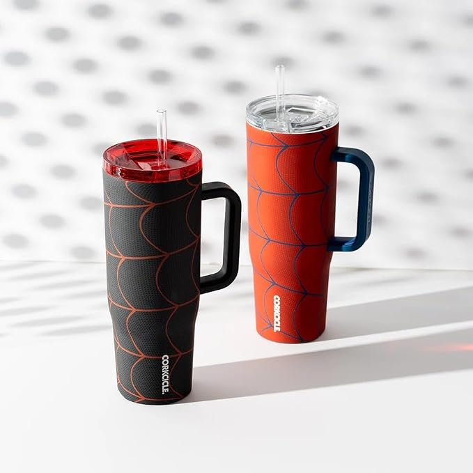Corkcicle Cruiser Insulated Tumbler with Handle & Straw - Keeps Drinks Ice Cold - Triple-Insulated - Leakproof Travel Mug - BPA-Free - Summer Drinkware Gift - 40 oz, Miles Morales