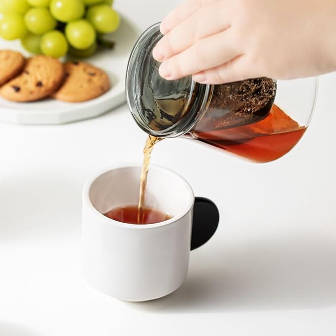 &NE NNS-380 Glass Teapot, Clear Width 4.7 x Depth 4.3 x Height 3.7 inches (12 x 11 x 9.5 cm), Actual Capacity 10.1 fl oz (300 ml), Heat Resistant Glass, Includes Lid, Microwave and Dishwasher Safe