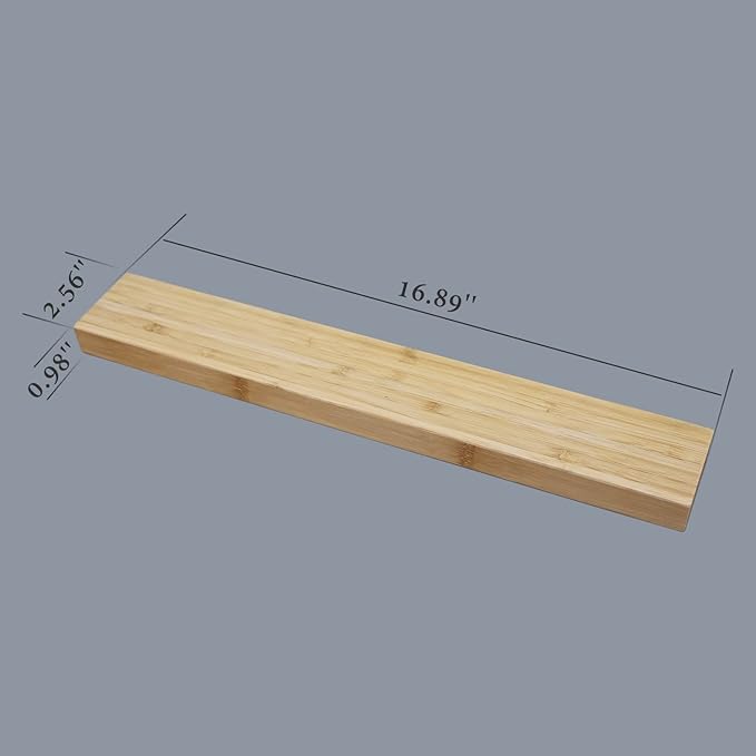 KITCHENDAO Bamboo Magnetic Knife Holder for Wall 17 inch Knife Magnetic Strip Bar Rack- 50% Stronger Magnet - Safe, Secure & Easy Storage Solution for Kitchen Knives, Metal Utensils & More