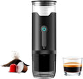 Portable Espresso Machine, Travel Coffee Maker with 2000mAh Battery USB-C Charging, 3-in-1 Electric Espresso Brewer for Ground Coffee & Capsule, for Camping Hiking Car Office