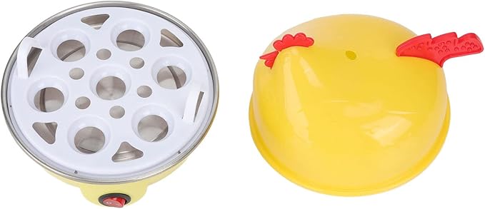 HYWHUYANG Rapid Egg Cooker, Electric Egg Cooker, Chicken Shape, Automatic Shut Off, Mini Breakfast Machine, Kitchen Gadgets For Boiled Eggs (Yellow, US Plug 110V)
