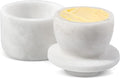 Koville White Marble Butter Keeper Handmade French Butter Holder For Kitchen Counter Decor, Stone Butter Dish Butter Container & Crock for Kitchen, Handmade Butter Crock For Spreadable Butter Ideal
