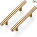 Ravinte 30 Pack 5 Inch Cabinet Pulls Champagne Bronze Stainless Steel Kitchen Drawer Pulls Cabinet Handles 5 InchLength, 3 Inch Hole Center
