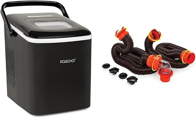 Igloo 26-lb Ice Maker & Camco 20' RV Sewer Hose Kit