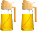 Oil Sprayer, 2-in-1 Sprayer Pourer Oil Empty Bottle Plastic Container Dispenser Vaporizer Kitchen Barbecue Camping Cooking Utensils,for Kitchen, Air Fryer(2Pcs Yellow)