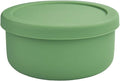24fl oz (700ml) Silicone Food Storage Containers,Round Bowls with Lids - Meal Prep Containers for Kitchen Serving, Salad & Lunch - Airtight, Microwave/Fridge/Dishwasher Safe, BPA-Free (Grass green,1P)