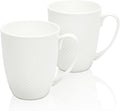 12 Oz White Coffee Mugs Set of 2, Fine Bone China Mugs, Ceramic Coffee Cups Set, Rhombus Relief Texture, Lightweight Tea Mugs for Latte, Hot Cocoa, Women, Men