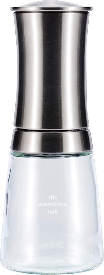 Kyocera Advanced Ceramics Pepper, Salt, Seed and Spice Mill with Adjustable Advanced Ceramic Grinder, The Everything Mill-Stainless