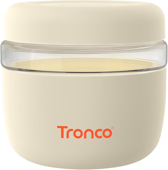 Tronco 24 oz Glass Food Storage & Lunch Bowl Containers with Airtight Lids | Leak & Spill Proof Meal Prep Container & Food Storage Jar for Lunch, Salad, Oats, Soup, BPA-Free, Microwave & Dishwasher Safe