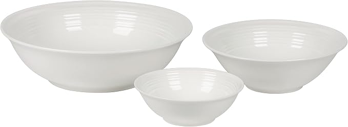 10 Strawberry Street Nova White Round 62-Piece Dinnerware Set, Service for 6
