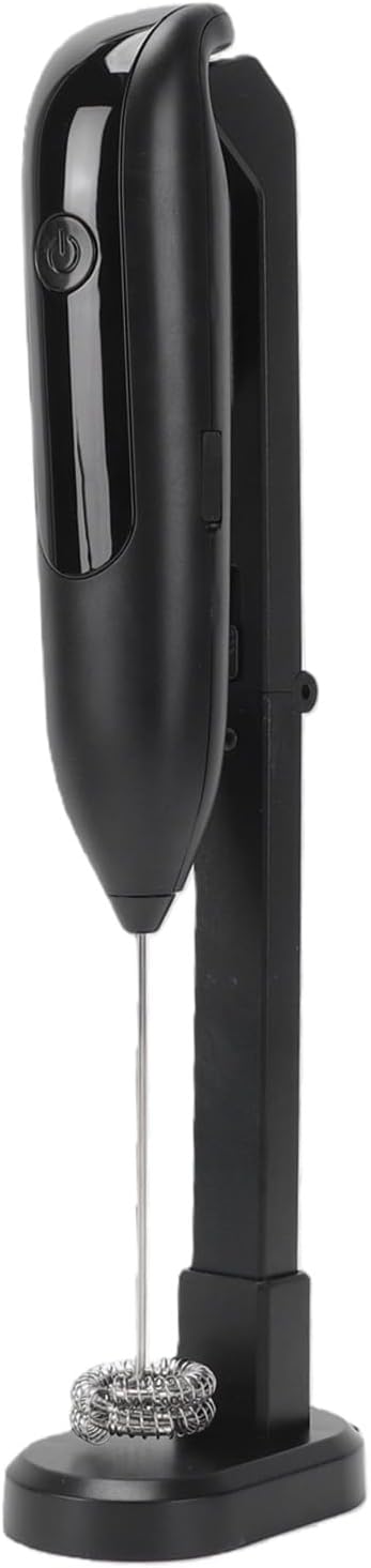 AMONIDA Handheld Milk Frother Wand, Electric Milk Foamer, Cordless USB Rechargeable Drink Mixer with One Button Operation, Ideal for Coffee Hot Chocolate Protein Foam (Black)