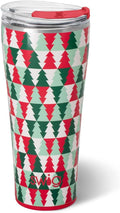 Swig Life 32oz Insulated Tumbler, Travel Coffee Tumbler with Lid, Cup Holder Friendly Travel Coffee Mug, Stainless Steel, 32 oz, Reusable Insulated Mug with Lid (Perfect Pines)