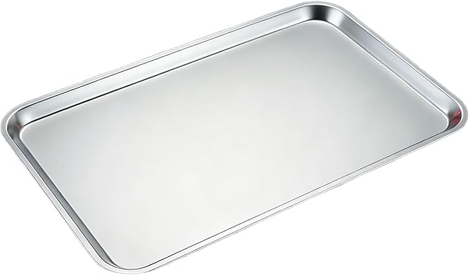Baking Sheet, Stainless Steel Tray, Dishwasher Leak Pan, Metal Drip Pan for Kitchen Baking, Barbecue, Lab Instrument, Pet Treatment(58 * 36.8 * 2cm/23 * 14.5 * 0.8in)