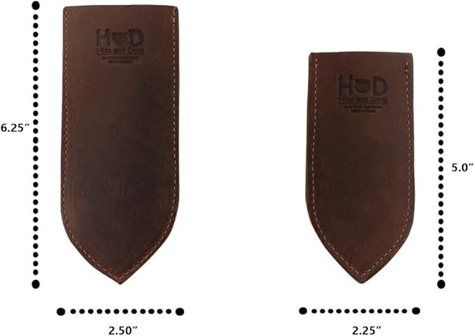 Hide & Drink, Rustic Thick Leather Cast Iron Hot Handle Covers - Large & Small Panhandle Grips for Heat Protection - Kitchen Essentials Handmade