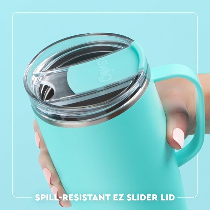 Swig Life 22oz Travel Mug, Insulated Tumbler with Handle and Lid, Cup Holder Friendly, Dishwasher Safe, Stainless Steel, Travel Coffee Cup, Insulated Mug with Lid (Bazaar)