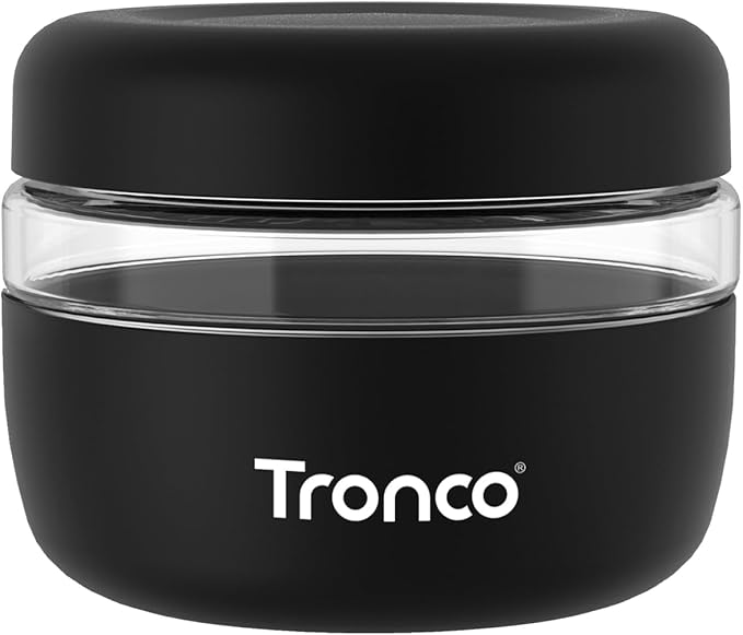 Tronco 16 oz Glass Food Storage & Lunch Bowl Containers with Airtight Lids | Leak & Spill Proof Meal Prep Container & Food Storage Jar for Lunch, Salad, Oats, Soup, BPA-Free, Microwave & Dishwasher Safe