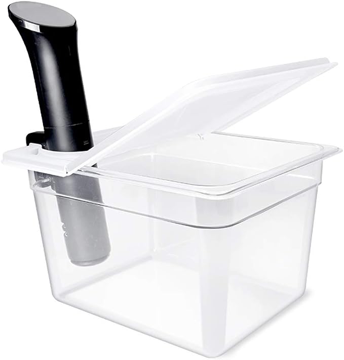 Everie Sous Vide Container 12 Quarts with Universal Collapsible Hinged Lid, Compatible with All Anova Models, Joule, Wancle, Instant Pot and Other Cookers, EVC-TY-PP