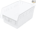 Akro-Mils 30080 Plastic Nesting ShelfMax Storage Bin Box, (12-Inch x 8-Inch x 6-Inch), Clear, (8-Pack)