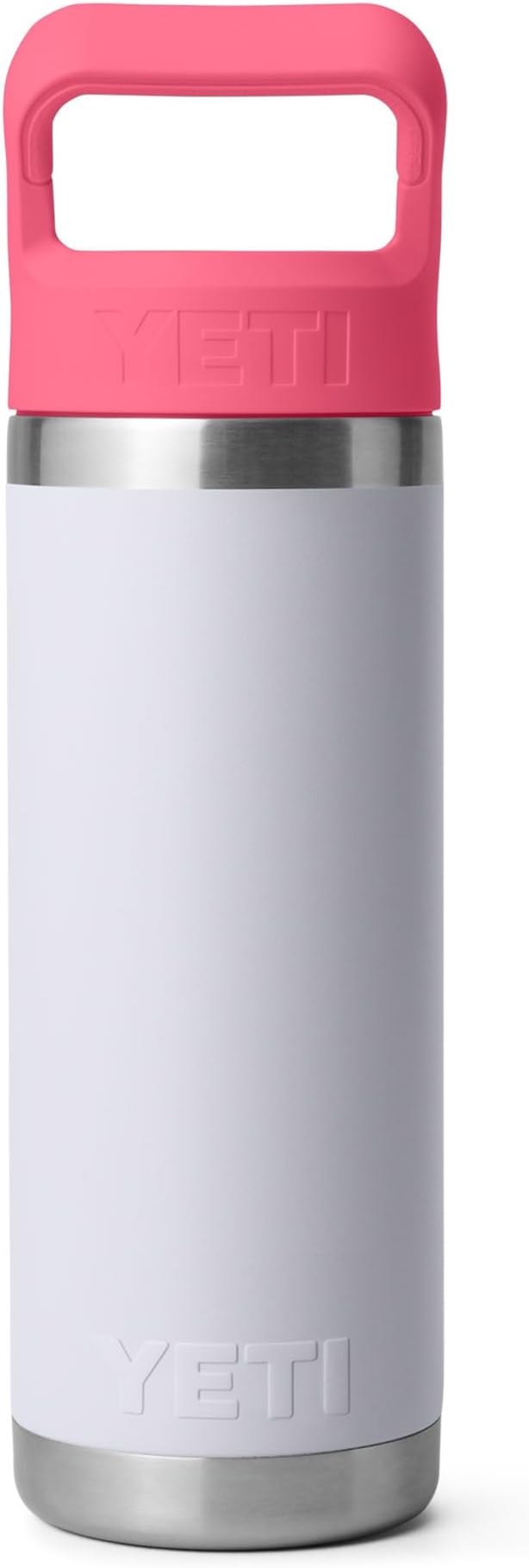 YETI Rambler 18 oz Bottle, Vacuum Insulated, Stainless Steel with Color Matching Straw Cap, Mist/Pink/Grasshopper