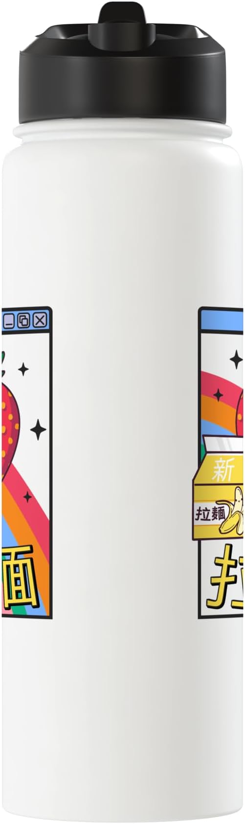 Strawberry Milk Carton Kawaii Vaporwave Aesthetic Anime Stainless Steel Insulated Water Bottle