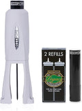 Cork Pops Legacy Wine Opener Built-in 4-Blade Foil Cutter Safe Cork Removal, Effortless Push Button Use, Needle Guard for Safety, Low-Pressure Cartridge Opens Up To 60 (Gray, With 3 Cartridges)