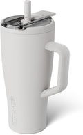 BrüMate Era Flip 30oz Tumbler with 100% Leakproof Covered Straw Lid | Hygienic Covered Straw | Insulated Stainless Steel Water Bottle with Handle | Cup Holder Friendly | BPA-Free (Dune)