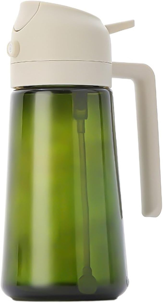 Oil Sprayer, 2pcs 2 In 1 Oil Dispenser, Sprayer For Cooking - 16oz/470ML For Kitchen, Bottle With Stickers,for Kitchen, Air Fryer(White)
