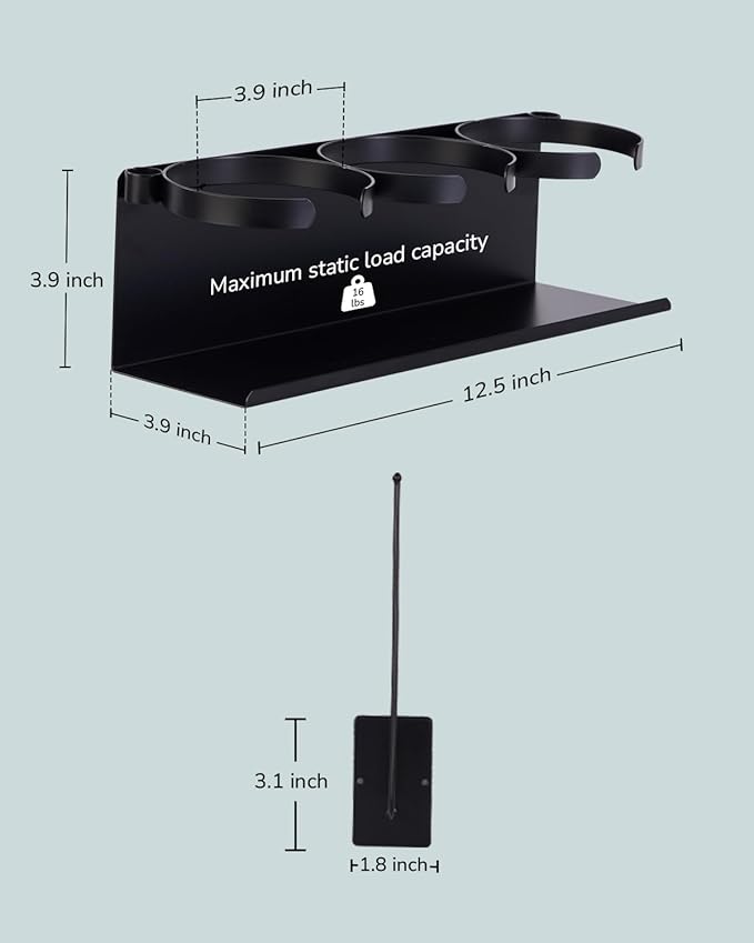 HAMARA Fiber Steel Magnetic Stanley Cup Holder for Fridge – 2-Pack Tumbler & Lid Organizer, Heavy-Duty Water Bottle Storage, Kitchen & Pantry Organizer for Stanley Cup Accessories (Black)