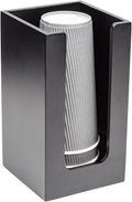 Restaurantware-4.5 x 8 Inch Coffee Cup Dispenser, 1 Countertop Cup Lid Organizer - Holds Cups/Lids/Napkins Up To 3.75 Inch in Diameter, Black Bamboo Cocktail Napkin Holder, For Bars or Offices