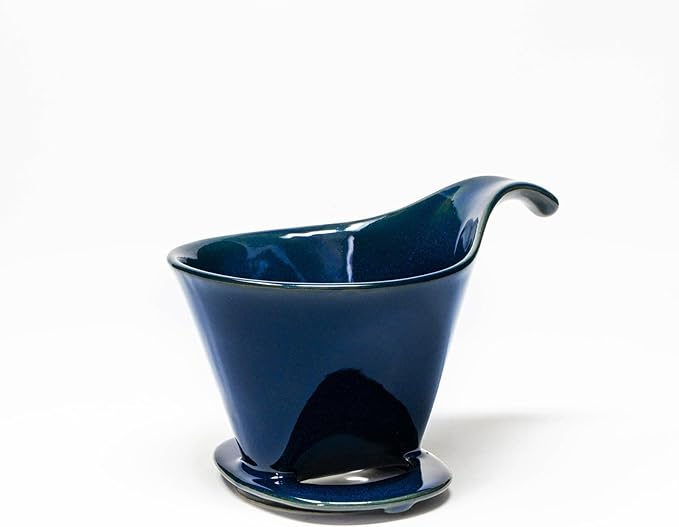 Zero Japan - Bee House Pour Over Coffee Dripper - Lead-Free & Cadmium-Free Ceramic Coffee Maker with Elegant Peek Hole, Drip Cone Brewer Coffee Gifts, Brewing Accessories - Jeans Blue, Standard Size