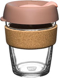 KeepCup Brew Cork, Reusable Glass Tumbler with Natural Cork, Tall Coffee Cup 12oz/340ml - Frappe