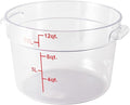 Soro Essentials- 12 qt. Polycarbonate Round Food Storage Container with Graduated Markings Clear Color- Stackable Storage Bin Food Container with Handle for Pantry Organizer Storage Kitchen Fridge