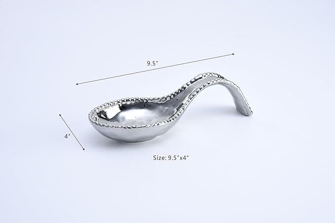 Pampa Bay Golden Salerno Titanium-Plated Porcelain Spoon Rest (Silver)