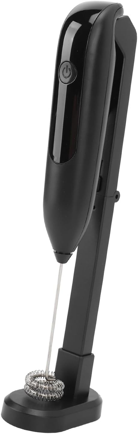 Electric Milk Frother Wireless Handheld, 2 Speeds, Rechargeable with Charging Base, Lightweight ABS Construction - Fast Whisking, Multi Functional for Kitchen and Coffee Brewing