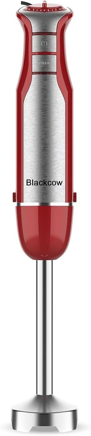 Blackcow Immersion Blender Handheld,800W Powerful Electric Hand Blender with 6-Speed&Turbo,Electric Mixer Handheld for kitchen,Smoothie,Soup,Baby Food,Puree,Drinks,RoseRed