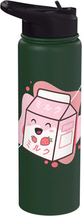Kawaii Milk Cow Retro Japanese Strawberry Strawberry Milk Stainless Steel Insulated Water Bottle