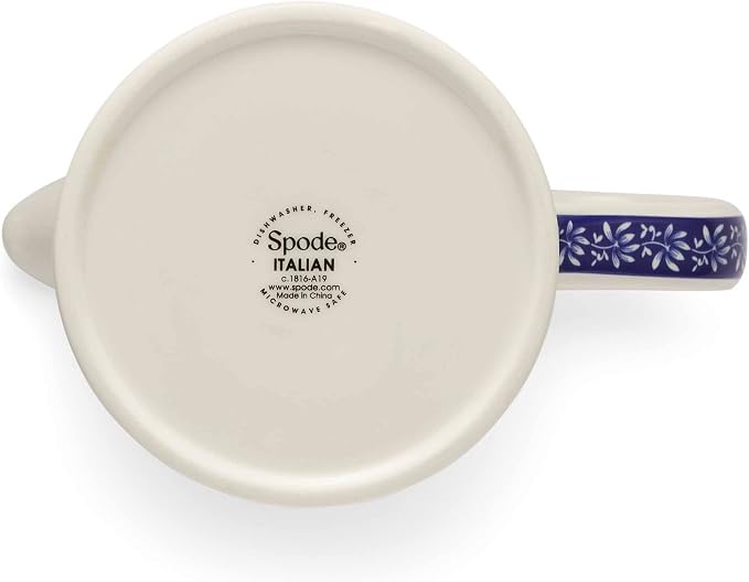 Spode Blue Italian French Press | 28-Ounce Capacity | Espresso, Coffee, and Tea Maker | Porcelain Cafetiere | Stainless Steel Plunger | Dishwasher Safe (Blue/White)