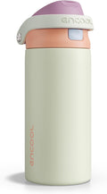 ENCOOL Leakproof Insulated Water Bottle with Straw Dual-Sip Water Bottle Bag-Safe Design for Work, Commute & Gym – Keeps Drinks Cold All Day, 18 oz, Sand Beige