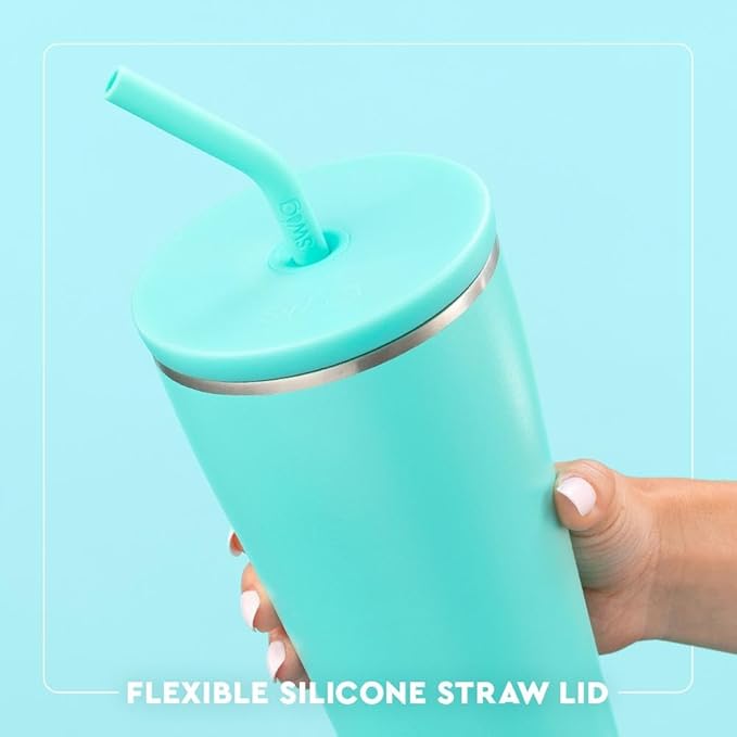 Swig Life 32oz Straw Tumbler, Travel Coffee Tumbler with Lid, Cup Holder Friendly Travel Coffee Mug, Stainless Steel, 32 oz Reusable Insulated Coffee Mug (Saturdays In Baton Rouge)