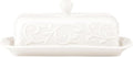 Lenox Opal Innocence Carved Butter Dish, White -