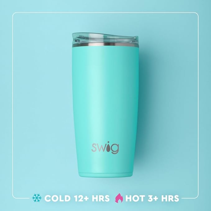 Swig Life 22oz Insulated Tumbler, Travel Coffee Tumbler with Lid, Cup Holder Friendly Travel Coffee Mug, Stainless Steel, 22 oz Tumblers, Reusable Insulated Mug with Lid (Flourish)