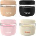 Tronco 24 oz Glass Food Storage & Lunch Bowl Containers with Airtight Lids | Leak & Spill Proof Meal Prep Container & Food Storage Jar for Lunch, Salad, Oats, Soup, BPA-Free, Microwave & Dishwasher Safe