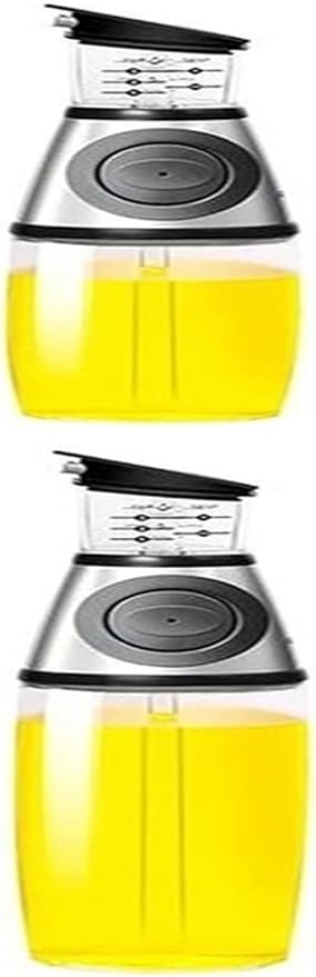 Sprayer Superior Clear Glass Vinegar Jug Dispenser Oil Meter Kitchen Large Opening Filling Cleaning 250/500 ML(500ML silver)